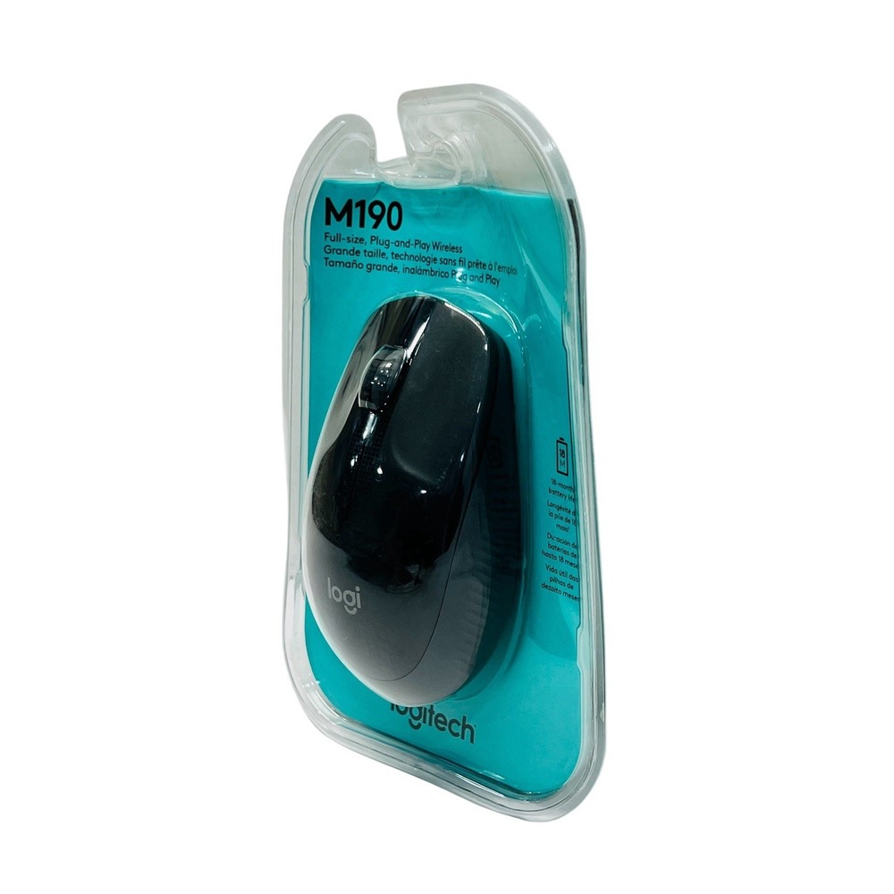 Logitech M190 Full-Size Wireless Mouse Plug & Play Wireless - New - 910005901